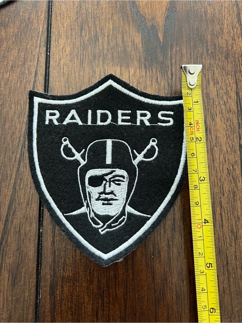Vintage 90s Oakland Raiders 3-Time Champions 4" Patch - National Emblem NOS
